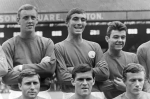 Athletic Prints: Black and white print of a 1965 football match