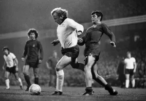 Baseball Stadium Prints: Derby County's Francis Lee in action against Real Madrid