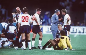 Paul Gascoigne Prints: England Prepare for Penalties at Italia 90 Print
