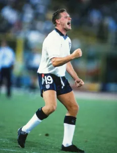Paul Gascoigne Prints: Paul Gascoigne Celebrates Victory Print
