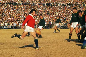 Gareth Edwards punts ahead for the Lions against South Africa in 1974 Gareth Edwards punts ahead for the Lions against South Africa in 1974