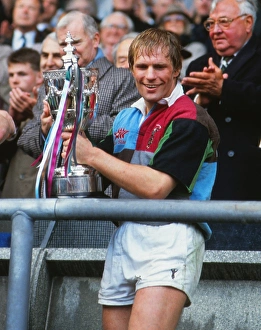 Harlequins captain Peter Winterbottom with the 1991 Pilkington Cup Harlequins captain Peter Winterbottom with the 1991 Pilkington Cup