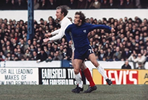 Jack Charlton of Leeds and Tommy Baldwin of Chelsea challenge for the ball Jack Charlton of Leeds and Tommy Baldwin of Chelsea challenge for the ball