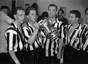 Jackie Milburn and his Newcastle United teammates celebrate their 1955 FA Cup victory Jackie Milburn and his Newcastle United teammates celebrate their 1955 FA Cup victory