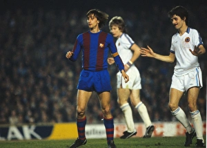 Johan Cruyff takes on Aston Villa for Barcelona in 1978 Johan Cruyff takes on Aston Villa for Barcelona in 1978