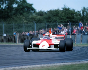 John Watson waves to the crowd after Silverstone victory 1981 John Watson waves to the crowd after Silverstone victory 1981