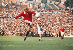 Manchester Uniteds Denis Law shoots at goal Manchester Uniteds Denis Law shoots at goal