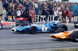 Jackie Stewart Prints: 1969 British Grand Prix Print: Jackie Stewart on the Grid in his Matra-Ford
