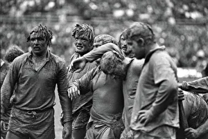 Mud-covered British Lions forwards face the Junior All Blacks in 1977 Mud-covered British Lions forwards face the Junior All Blacks in 1977
