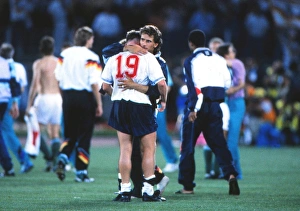 Paul Gascoigne is consoled by Tony Dorigo after England are knocked out of the 1990 World Cup Paul Gascoigne is consoled by Tony Dorigo after England are knocked out of the 1990 World Cup