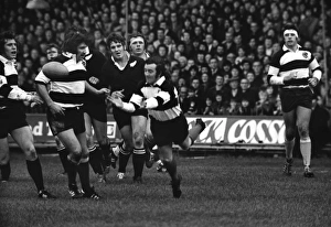 Phil Bennett passes for the Barbarians against the All Blacks in 1973 Phil Bennett passes for the Barbarians against the All Blacks in 1973