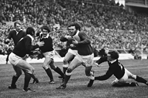 Ray Gravell powers to the line to score against Scotland - 1978 Five Nations Ray Gravell powers to the line to score against Scotland - 1978 Five Nations