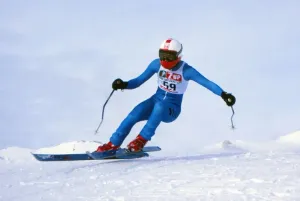 Prints of Alpine Skiing Frederick Freddie Burton pictured in January 1982. He represented Great Britain at the 1984 Sarajevo Winter Olympics in the Downhill and Giant Slalom Images Dated 2012 September: Freddie Burton Alpine Skiing Print, January 1982
