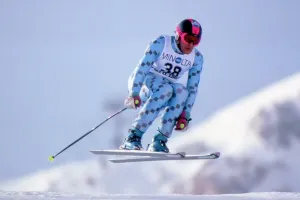 Skiing Prints: Michael Mair Alpine Skiing Print, Val d'Isere 1991