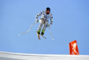 Skiing Prints: Urs Lehmann Alpine Skiing Print 1991 Val d'Isere Downhill