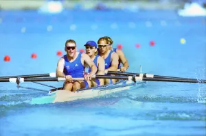 Print of Great Britain's Coxless Four Rowers in Action