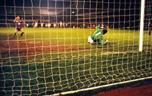 Images Dated 23rd May 1984: Spurs goalkeeper Tony Parks saves the penalty of Arnor Gudjohnsen - 1984 UEFA Cup Final