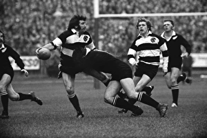 Tom David passes the ball for the Barbarians in the build-up to Gareth Edwards famous try Tom David passes the ball for the Barbarians in the build-up to Gareth Edwards famous try