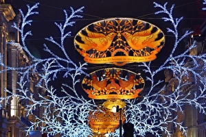 Christmas Lights and decorations on Regent Street in London Christmas Lights and decorations on Regent Street in London