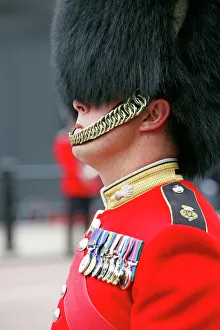 Guard wearing a bearskin hat at the Queen Elizabeth II Diamond Jubilee Celebrations, London Guard wearing a bearskin hat at the Queen Elizabeth II Diamond Jubilee Celebrations, London