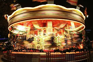 Motion blur view of a Merry go round carousel in London Motion blur view of a Merry go round carousel in London