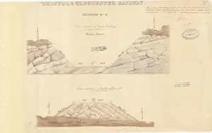 Bristol and Gloucester Railway Print - Wickwar Tunnel Cross Section