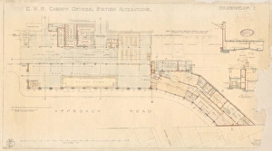 Cardiff Central Station. Great Western Railway. Cardiff Central Station Alterations Drawing No. 2. 2 May 1933 Cardiff Central Station. Great Western Railway. Cardiff Central Station Alterations Drawing No. 2. 2 May 1933