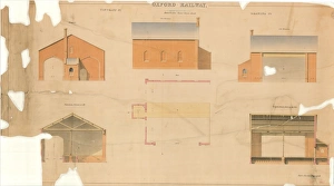Dorchester Road Goods Shed Print: Elevation, Section and Plan