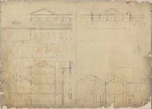 British Railway History Prints: Huddersfield Station - Elevations and Sections of the Platform Roof