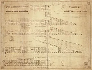Kings Cross. Great Northern Railway. Passenger station plans of western offices Kings Cross. Great Northern Railway. Passenger station plans of western offices