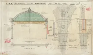 Paddington Station Print: 1914 Contract 16 Drawing 1