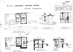 Historical Train Stations UK Prints: NER Constable Burton Station - Additional Accommodation [1891]