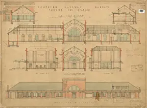 British Railway History Prints: Southern Railway Margate - Proposed New Station [c1925]