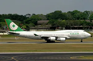 Boeing 747-400 Eva Air at Changi Airport Singapore Boeing 747-400 Eva Air at Changi Airport Singapore