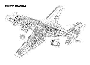 Images Dated 14th July 2005: Cessna Citation II Cutaway Drawing