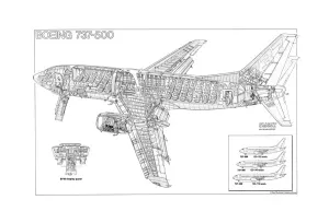 Boeing Cutaway Prints: Boeing 737-500 Cutaway Print