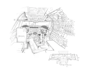Boeing 747 Prints: Boeing 747-100 Cockpit Print