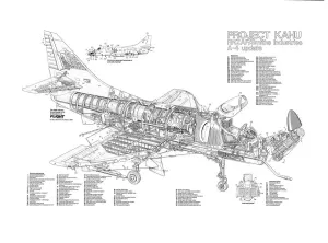 Aviation Cutaway Prints: A4 Skyhawk Project Kahu Cutaway Print