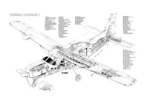 Caravan Prints: Cessna Caravan 1 Cutaway Print