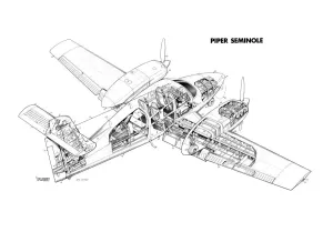 Piper PA-44 Seminole Cutaway Print