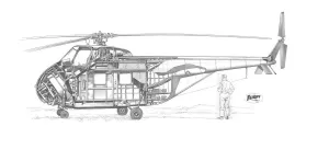 Sikorsky Cutaway Prints: Sikorsky S.55 Cutaway Drawing Print