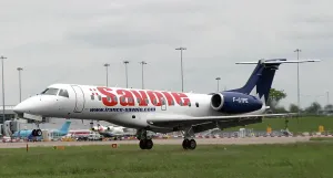 F-GYPE Hexair ERJ 135 landing at BHX Print