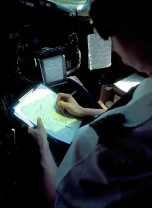 Helicopter Prints: Print of MD83 Air Liberte pilot at work