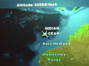 Prints of Approaching the Australian Coast from SIN in 777-300 Flight Prints: In-flight Map Approaching Australian Coast Print