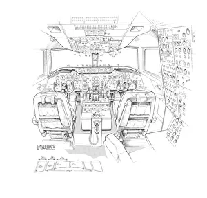 McDonnell Douglas DC-10 cockpit detail Cutaway Drawing McDonnell Douglas DC-10 cockpit detail Cutaway Drawing