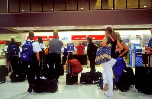 Modern Aircraft Ground Handling Prints: Check-in Queue