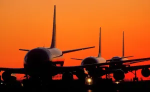 Sunset Queue Print: B757, B737, and B737(C) Aircraft