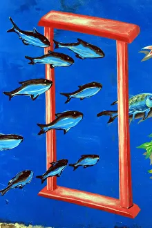 February Prints: Fish Swimming Through a Frame Print