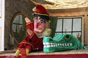 Prints of Mr Punch and the crocodile For commercial use please contact Photoslot at website:photoslot email: info@photoslot skype: photoslot Crocodilian Prints: Mr Punch and the Crocodile Print
