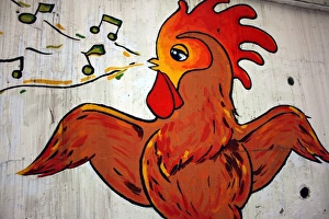 Funny Animal Images Prints: The singing chicken